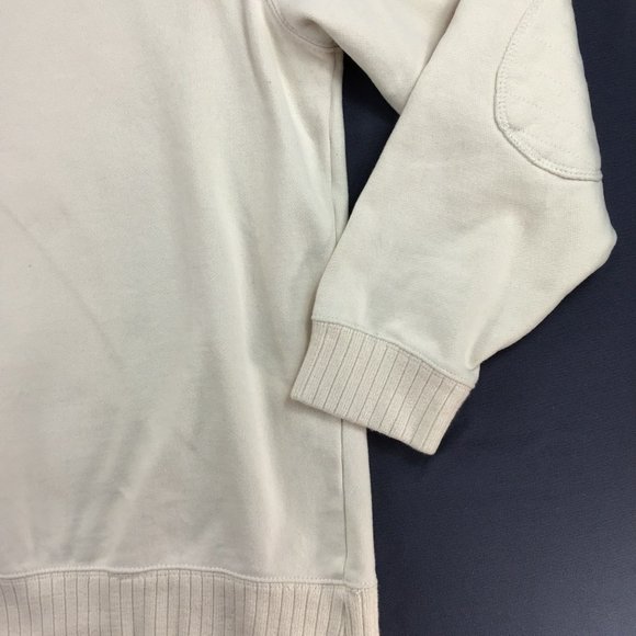 Club room Mens sweatshirt crew neck XL off white shawl knit collar elbow patch - Picture 7 of 12